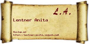 Lentner Anita névjegykártya